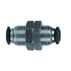 Aignep #50050N-6 6mm x 6mm Bulkhead Union Push-In