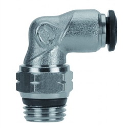 Aignep #50110N-4-1/4   4mm Tube x 1/4 Swvl Elbow Push-In