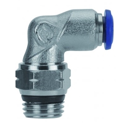 Aignep #87110-04-04  1/4 Tube x 1/4 Swvl Elbow Push-In